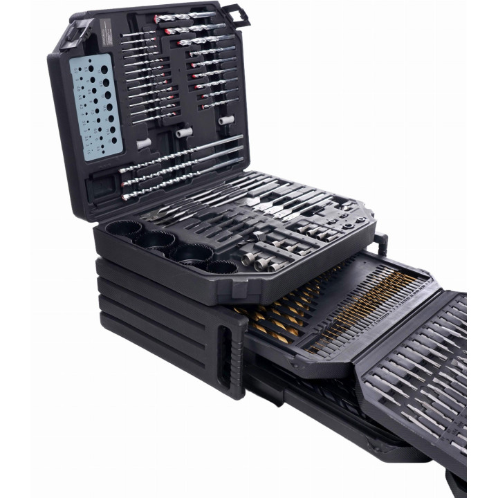 Komplet otwornic, dłut, bitów - 300el. KD998