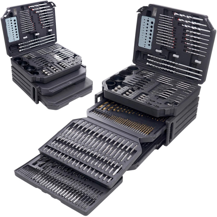 Komplet otwornic, dłut, bitów - 300el. KD998