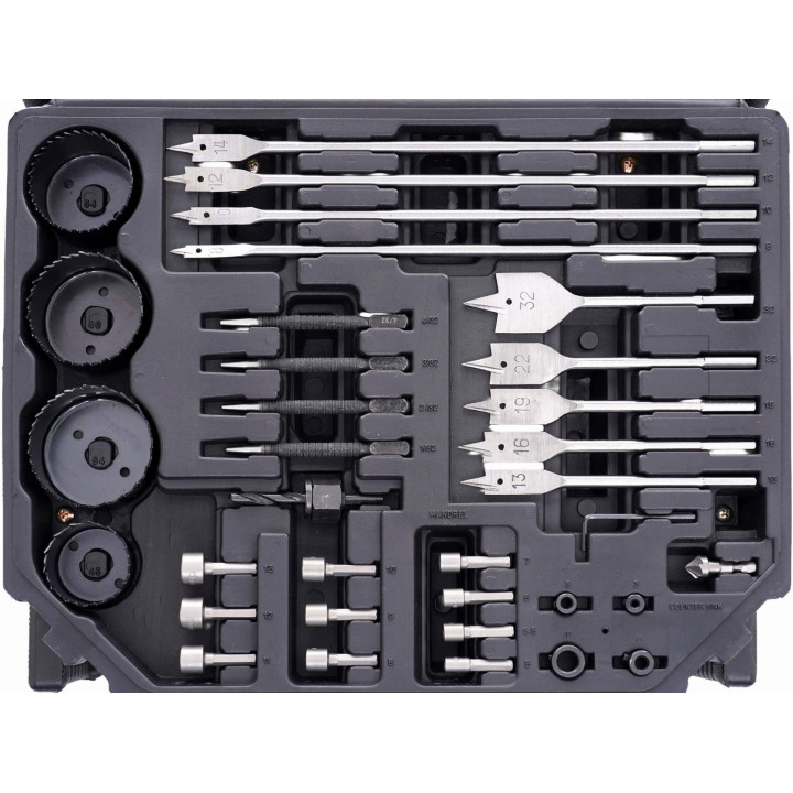 Komplet otwornic, dłut, bitów - 300el. KD998