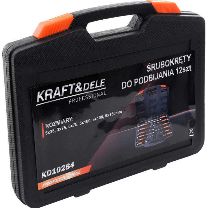 Wkrętaki do pobijania 12szt. + walizka KD10284