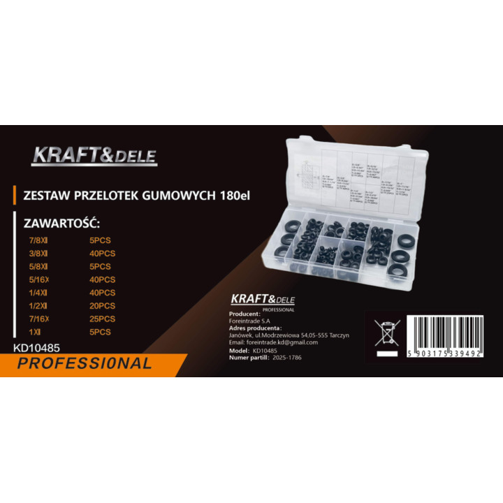 Przelotki gumowe 180el. KD10485