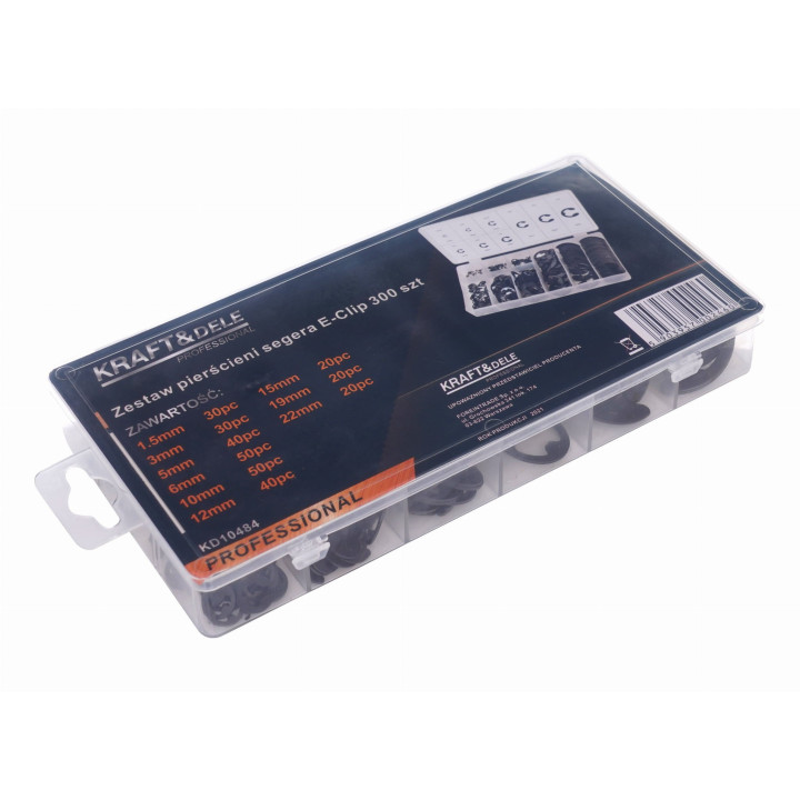 Zestaw do mocowania pierścieni zabezpieczających E-CLIPS 300szt. KD10484