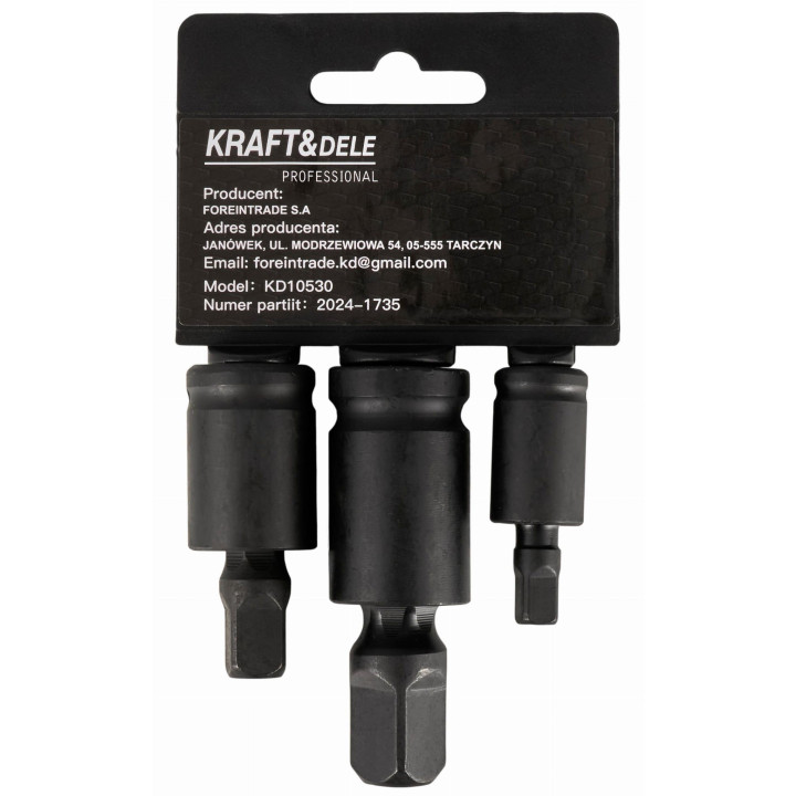 Przeguby kulowe udarowe zestaw 1/2" 1/4" 3/8" KD10530