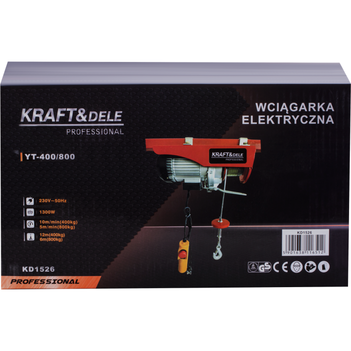 Wyciągarka Elektryczna Linowa 800kg KD1526