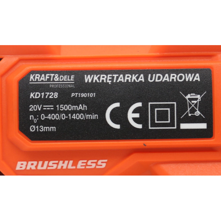 WKRĘTARKA UDAROWA BEZSZCZOTKOWA 20V W WALIZCE KD1728