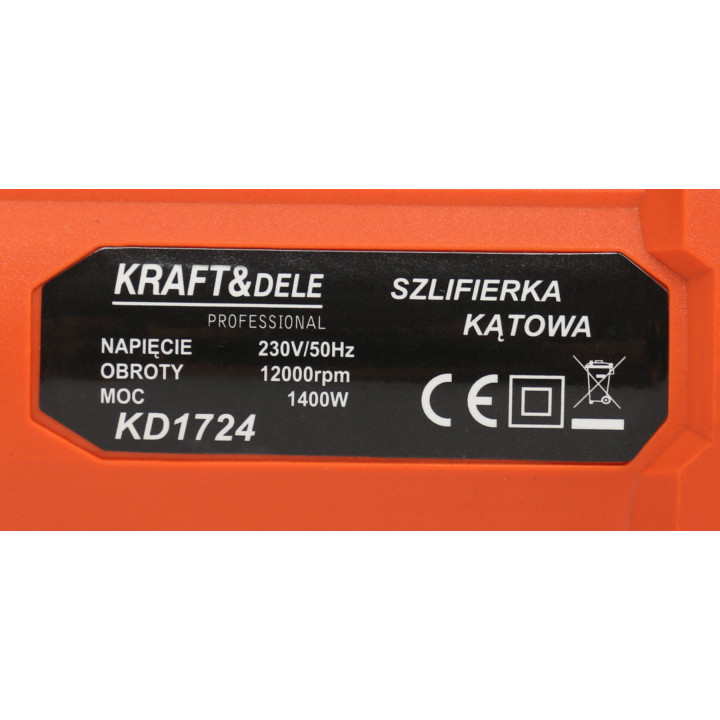 SZLIFIERKA KĄTOWA 1400W 125mm 12000rpm KD1724