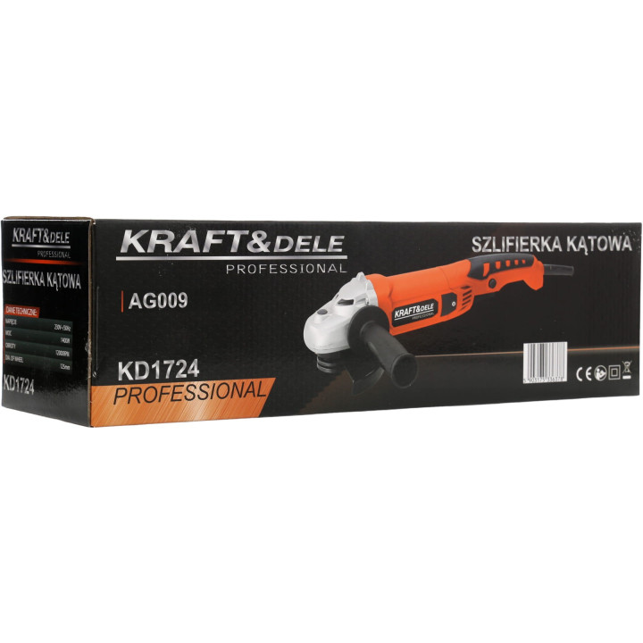 SZLIFIERKA KĄTOWA 1400W 125mm 12000rpm KD1724