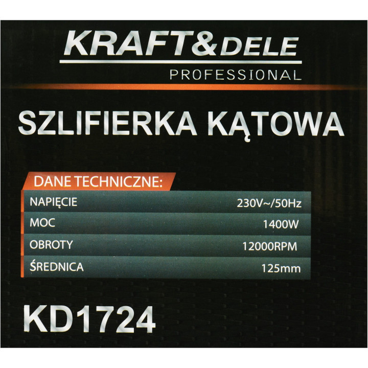 SZLIFIERKA KĄTOWA 1400W 125mm 12000rpm KD1724