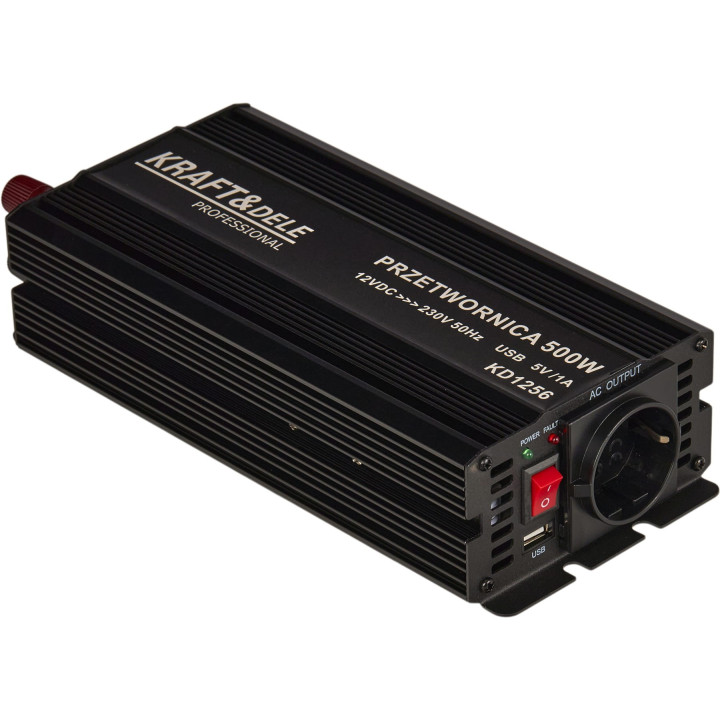 Przetwornica napięcia 12V na 230V 500/1000W CZYSTA SINUSOIDA KD1256