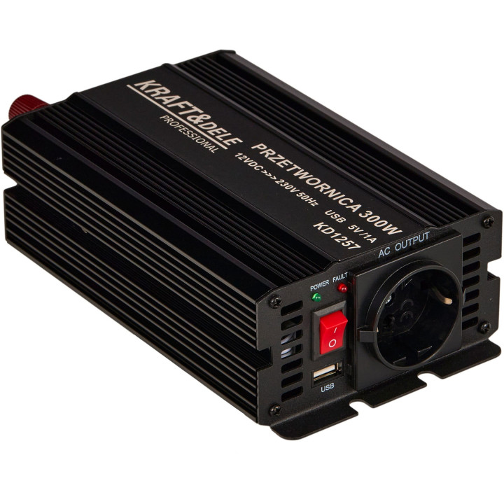 Przetwornica napięcia  12V na 230V 300 / 600W CZYSTA SINUSOIDA KD1257