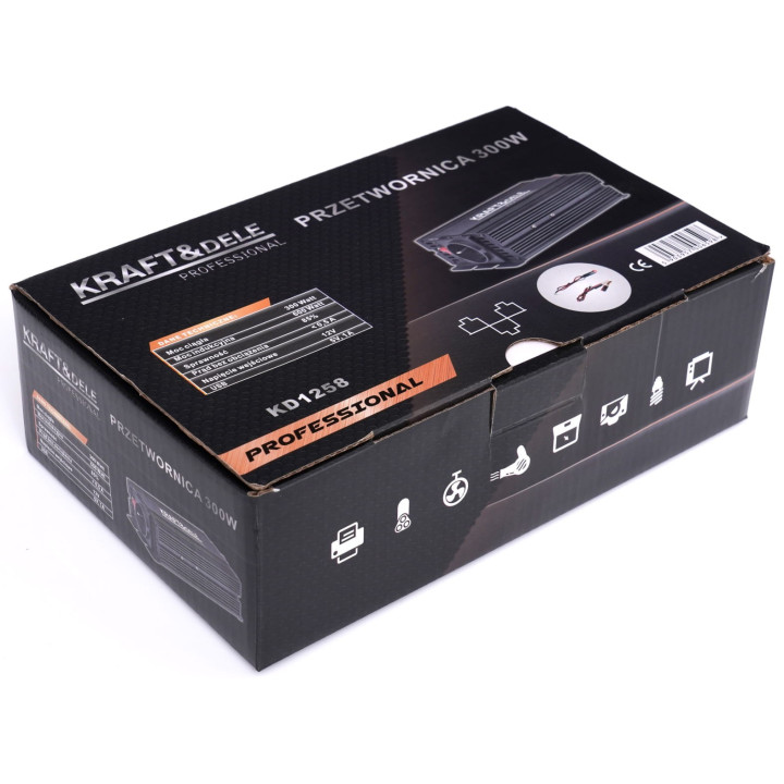 Przetwornica 12V na 230V 300W / 600W  skorygowana sinusoida KD1258