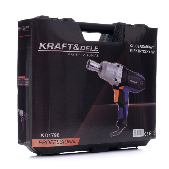 Elektryczny klucz udarowy 1/2" + walizka + nasadki KD1796