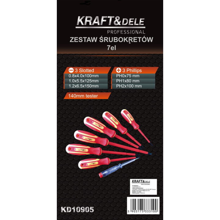 Zestaw śrubokrętów 7 elementów KD10905