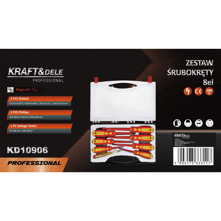 Zestaw śrubokrętów 8 elementów KD10906