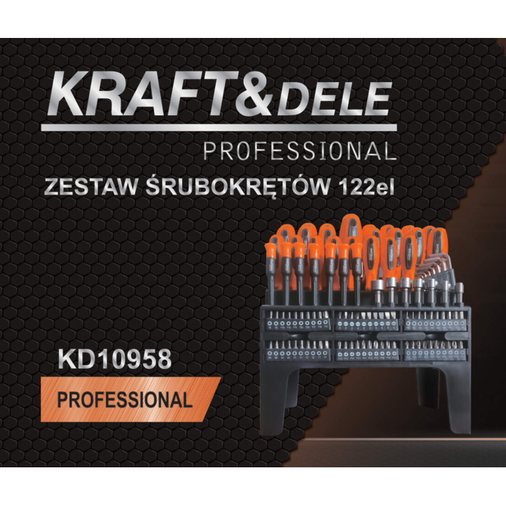 Zestaw śrubokrętów i bitów 122 el. KD10958