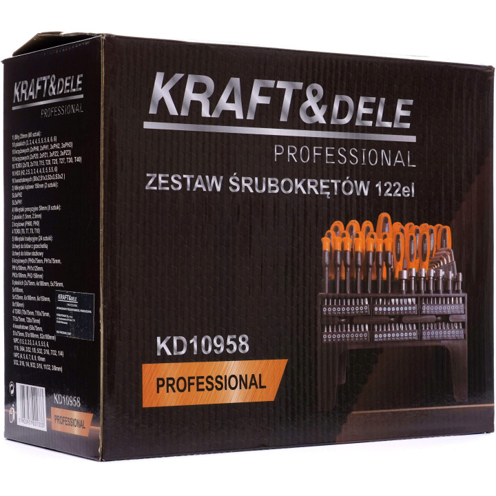 Zestaw śrubokrętów i bitów 122 el. KD10958