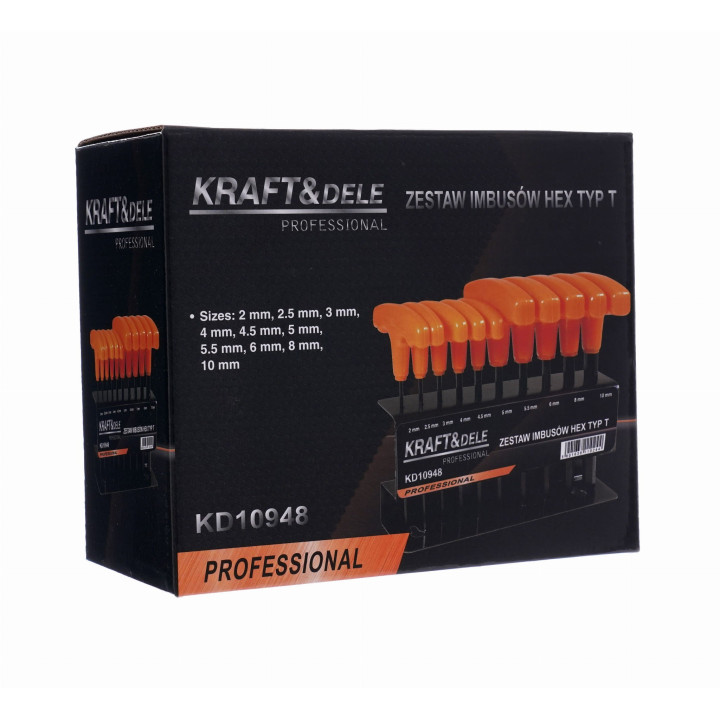 Zestaw 10 imbusów na stojaku KD10948