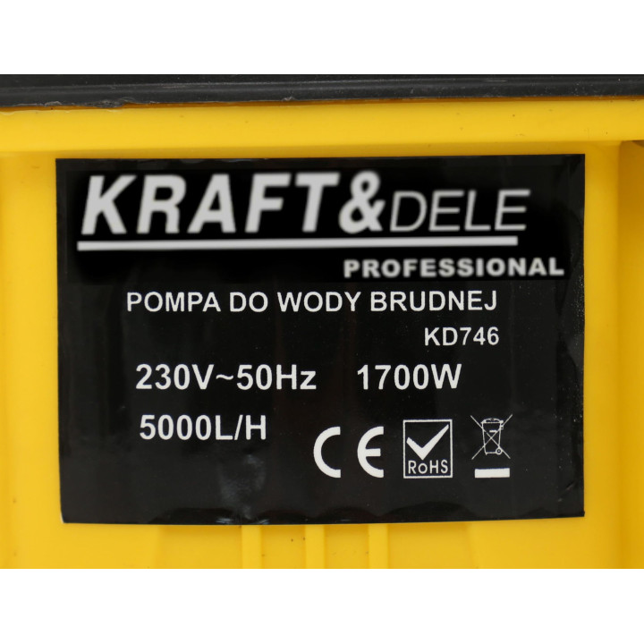 Pompa ogrodowa zatapialna z pływakiem 1700W KD746