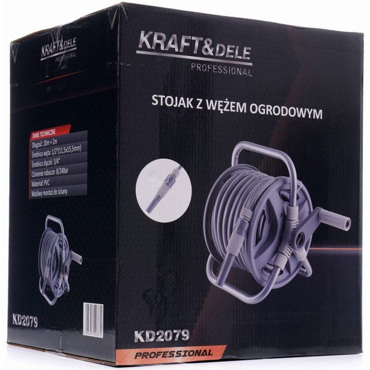 Stojak z wężem ogrodowym 20m+2m KD2079