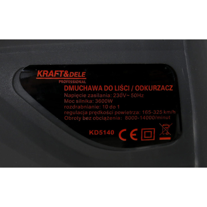 DMUCHAWA Z ODKURZACZEM ELEKTRYCZNYM 3600W KD5140