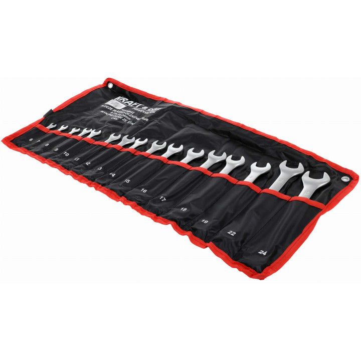 KLUCZE PŁASKO-OCZKOWE 16el. CRV 6-24mm KD10932