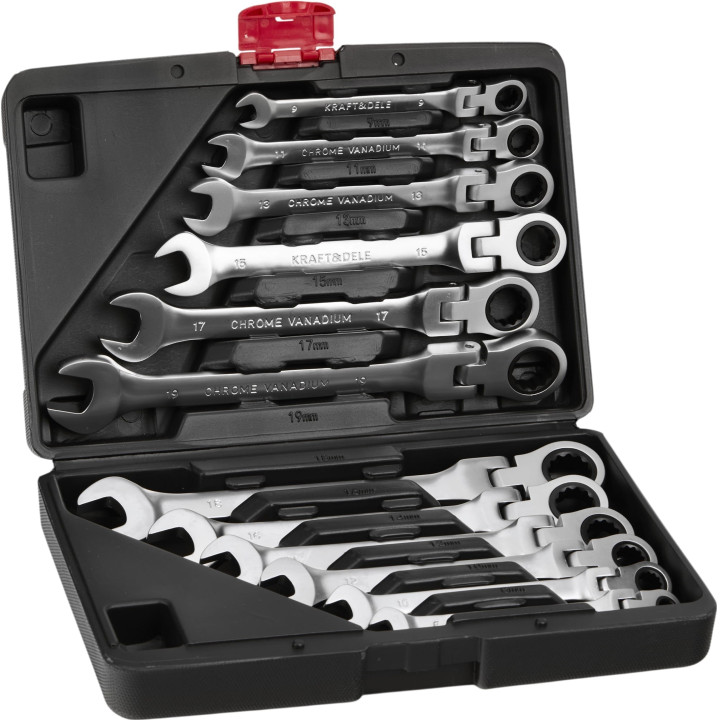 KLUCZE PŁASKO-OCZKOWE  8-19mm 12el.  KD11304