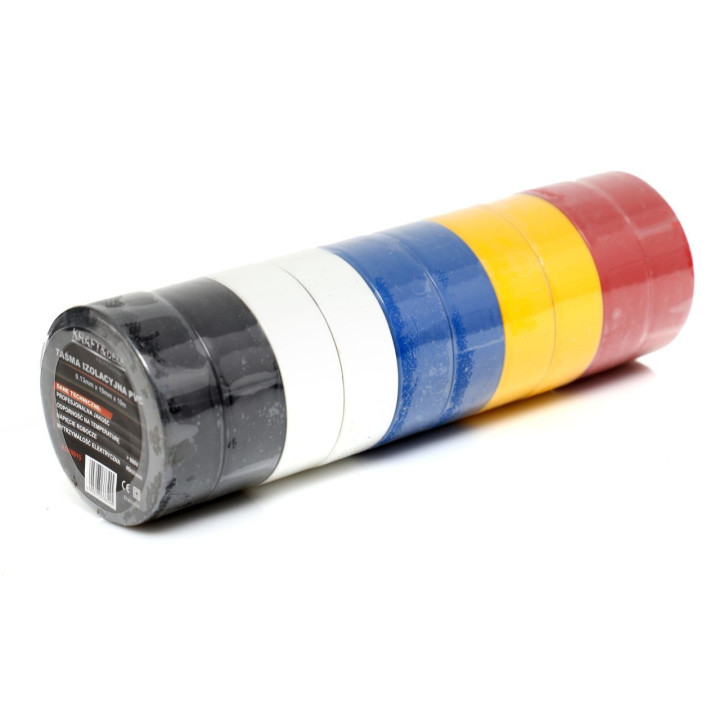 Taśma izolacyjna PVC 10szt. mix kolorów KD10915