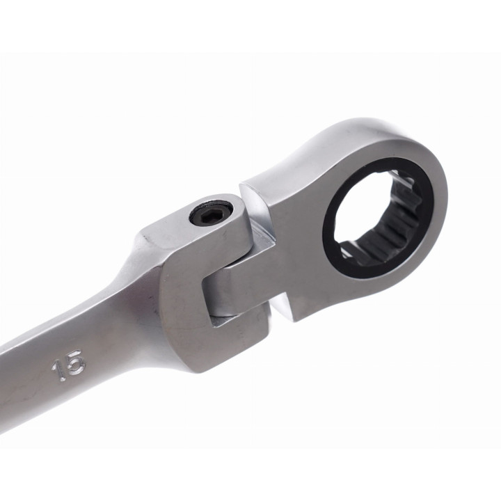 Klucze płasko oczkowe z grzechotką łamane 12el. 8-19mm KD10947
