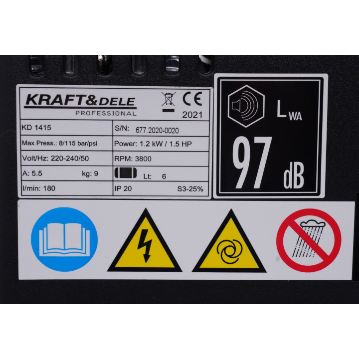 Kompresor bezolejowy 6L 8bar KD1415