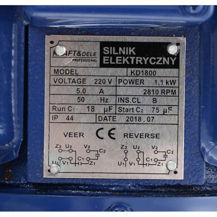 Silnik elektryczny 1,1KW 220V 2810rpm KD1800
