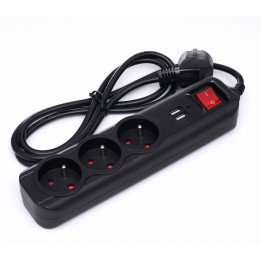 Przedłużacz z  USB 1,5m 3 gniazda KD4031