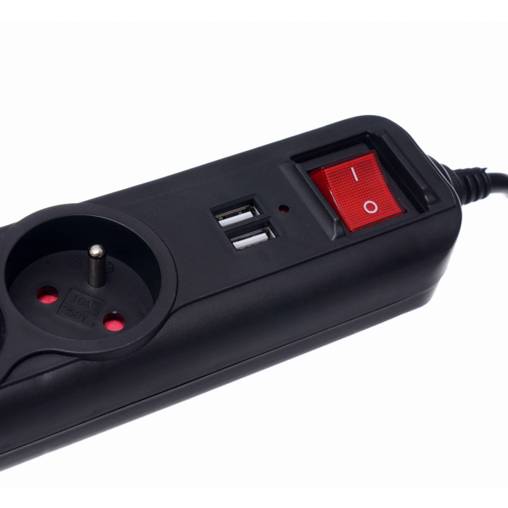 Przedłużacz z  USB 1,5m 3 gniazda KD4031