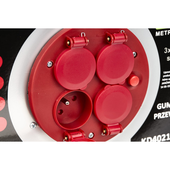 PRZEDŁUŻACZ OGRODOWY BĘBNOWY 3x2.5mm 30M KD4021