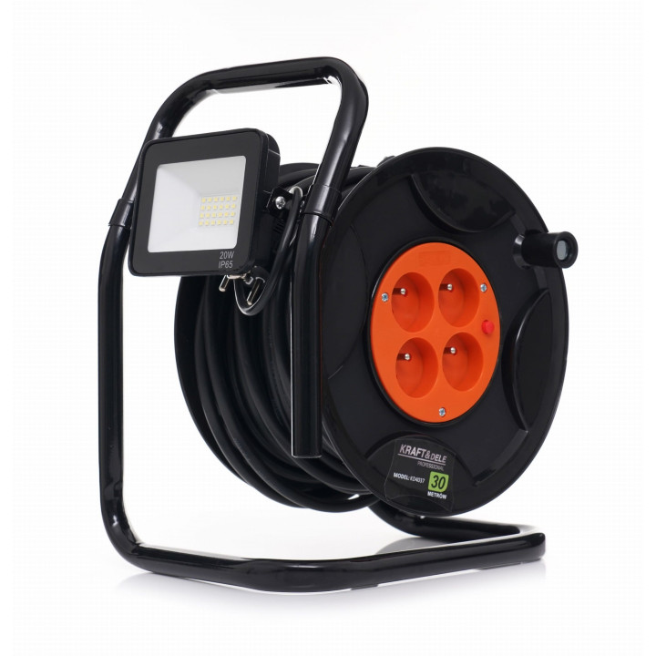 PRZEDŁUŻACZ BĘBNOWY 30M + LED KD4037
