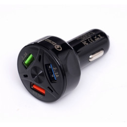 Ładowarka samochodowa  QUICK CHARGE 3 porty USB LED KD1238