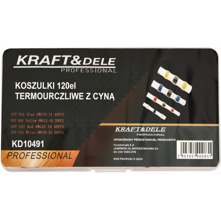 Koszulki rurki termokurczliwe z cyną 120szt. KD10491