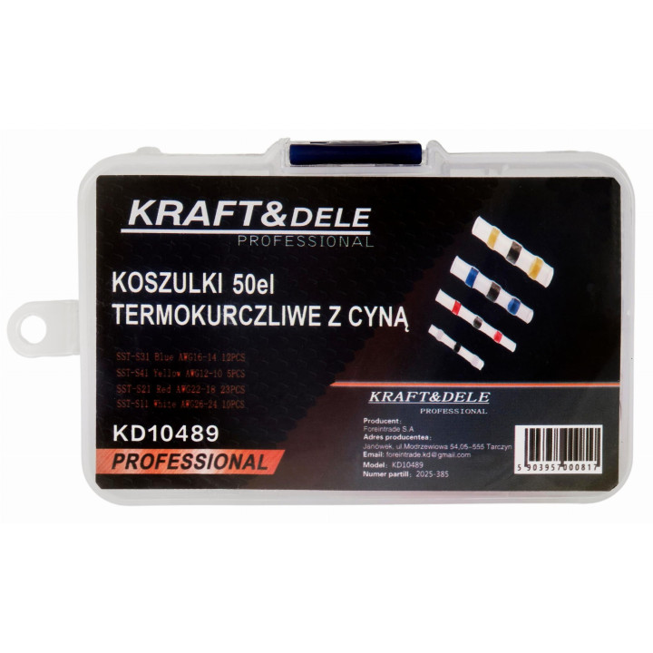 Koszulki rurki termokurczliwe z cyną 50szt. KD10489