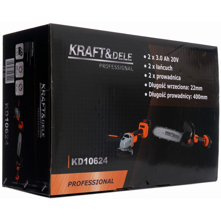 SZLIFIERKA KĄTOWA AKUMULATOROWA + ADAPTER PIŁY  KD10624