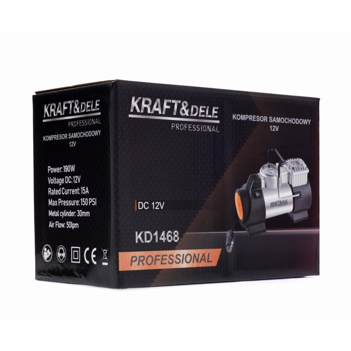 PRZENOŚNY KOMPRESOR SAMOCHODOWY 12V 190W KD1468