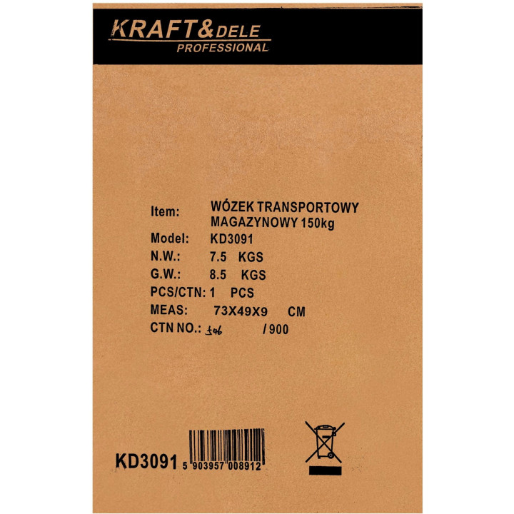 Wózek platformowy transportowy  magazynowy 150kg KD3091