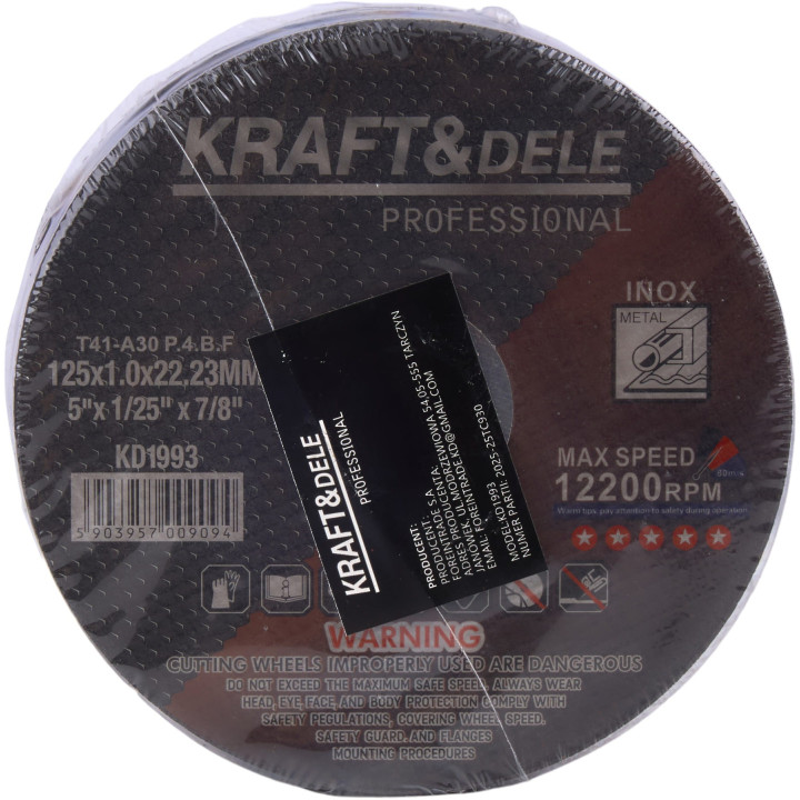 Tarcza do cięcia metalu 125x1.0x22,23 mm KD1993