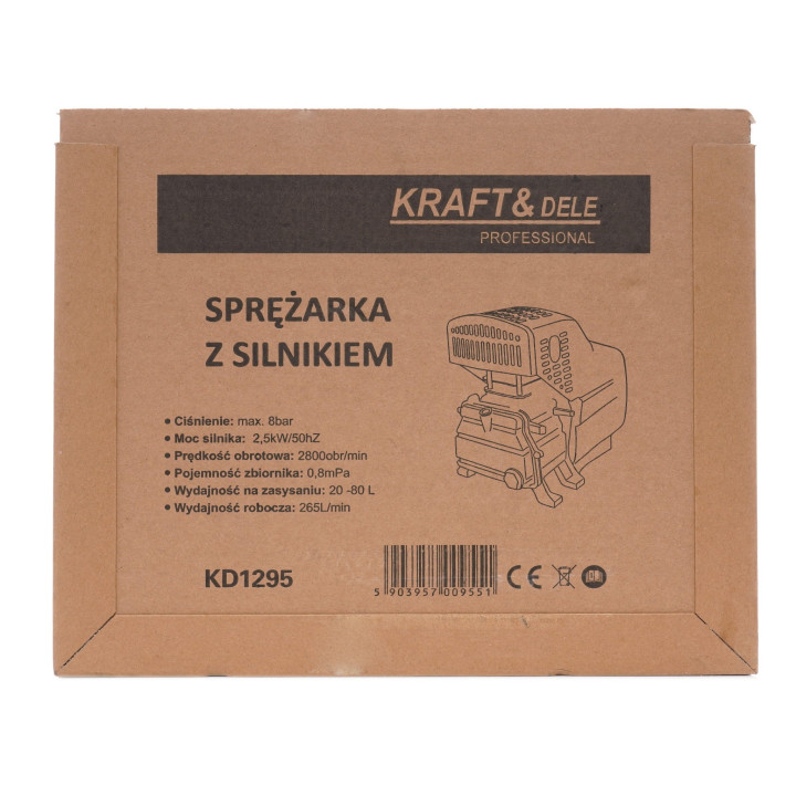 Sprężarka powietrza z silnikiem elektrycznym 265 l/min KD1295