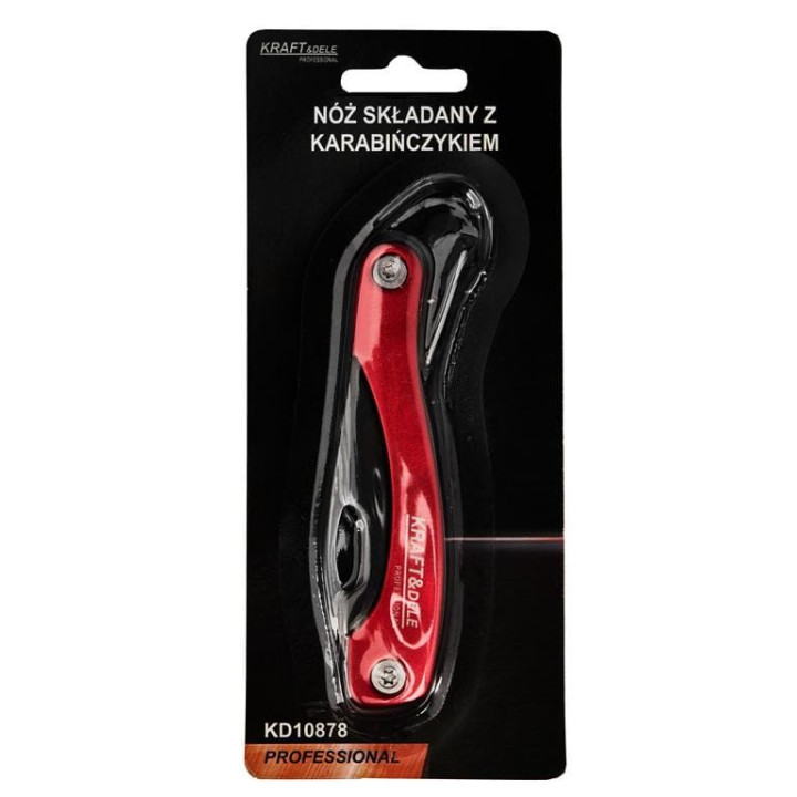 NÓŻ SKŁADANY Z KARABIŃCZYKIEM KD10878