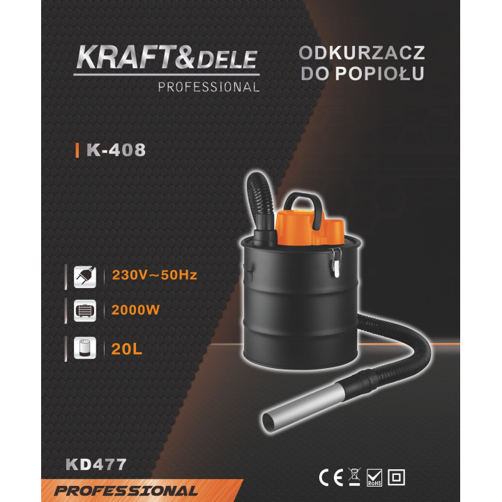 Odkurzacz do popiołu 2000W 20L KD477