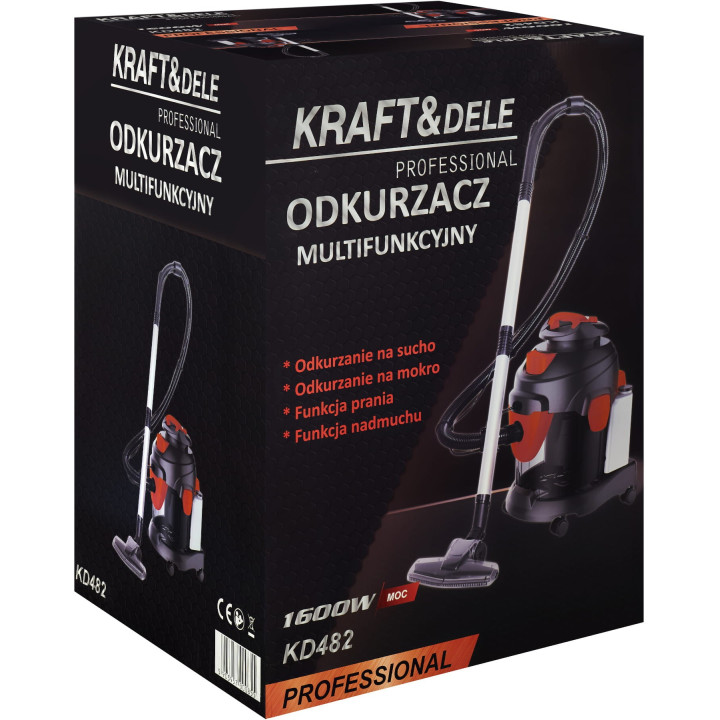 Odkurzacz przemysłowy na sucho i mokro 1600W KD482