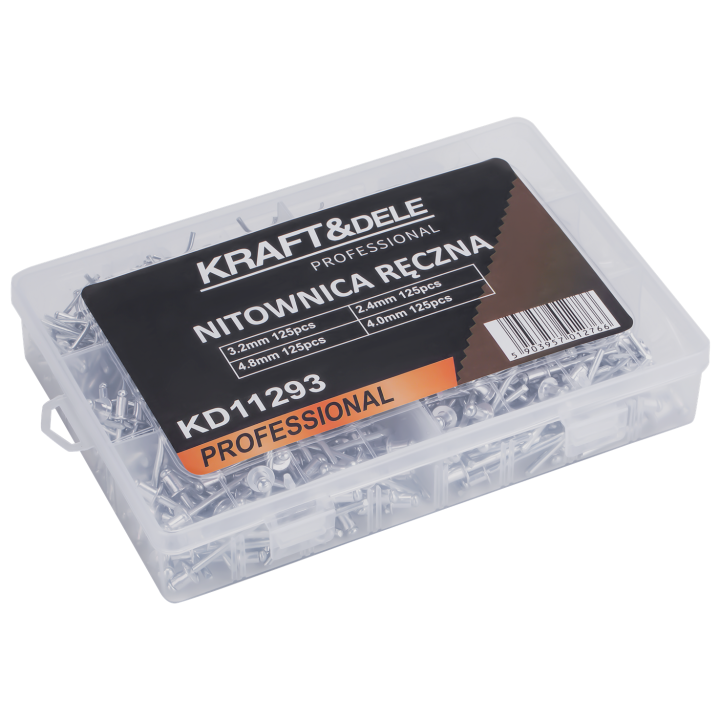 Nitownica ręczna + zestaw 500 nitów KD11293
