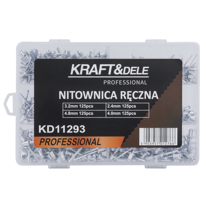 Nitownica ręczna + zestaw 500 nitów KD11293