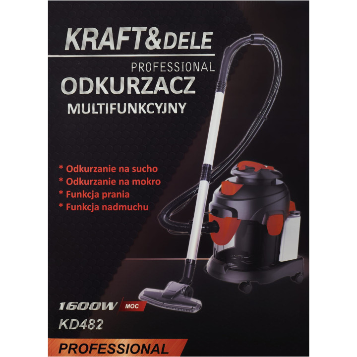 Odkurzacz przemysłowy na sucho i mokro 1600W KD482