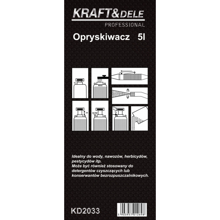 Opryskiwacz ciśnieniowy 5L + lanca KD2033