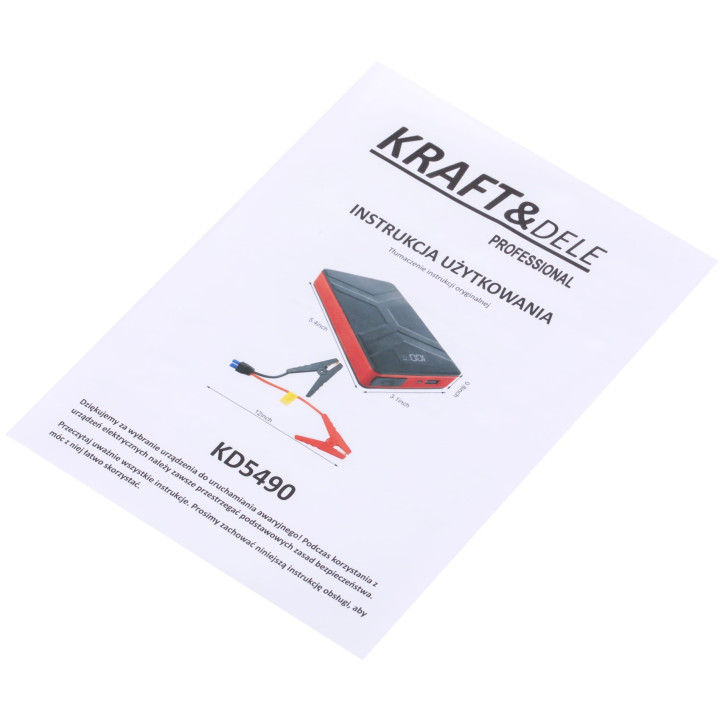 URZĄDZENIE WIELOFUNKCYJNE/JUMP STARTER 10000mAh/800A KD5490